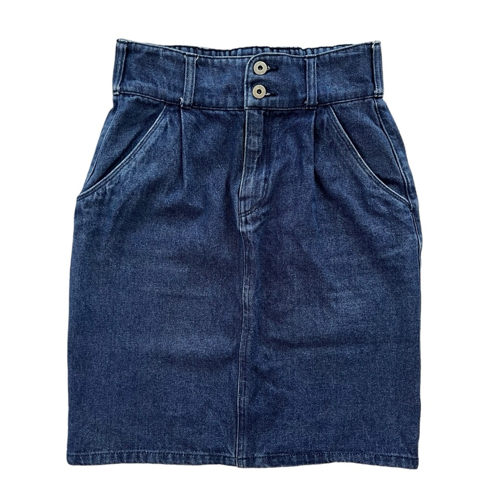 Earth Music & Ecology Women’s Small Med Wash Denim Long Fitted Pencil Jean Skirt